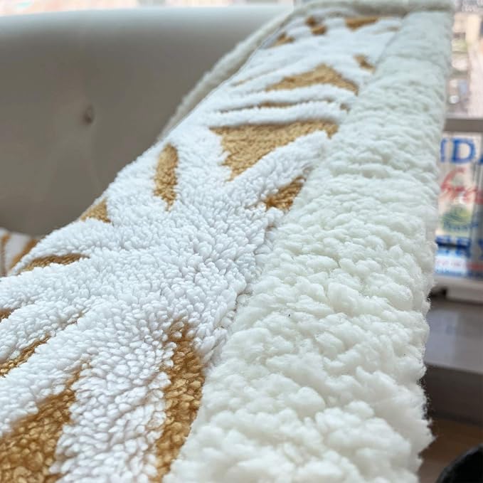 LOMAO Sherpa Fleece Blanket Fuzzy Soft Throw Blanket Dual Sided Blanket for Couch Sofa Bed (Yellow, 51''x63'')