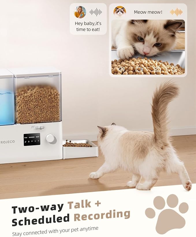 Automatic Cat Feeder with Camera,2-in-1 Smart Feeder,8.5L/36Cups | 1080P HD Camera/Night Vision/2.4G,5G WiFi APP/Timed Feeding/8.5L Large Capacity/304 SS Bowl/Detachable Clean/for Dogs & Cats