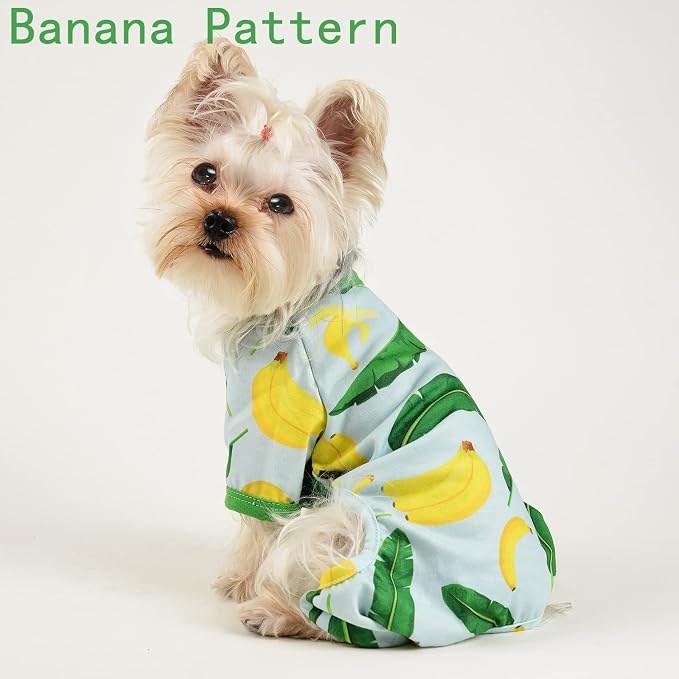 Dog Pajamas for Small Dogs Boy Girl, Dog Clothes Tiny Chihuahua Yorkie Spring Summer Shirt, Cute Puppy Outfit Pjs Jumpsuit Cat Onesie Apparel Pet Clothes