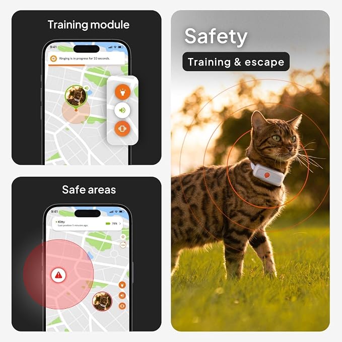 Weenect Cat XS - GPS Tracker for Cats | Real-time GPS Tracking | Smallest Model on the Market | Operates with a Subscription | Collar Included