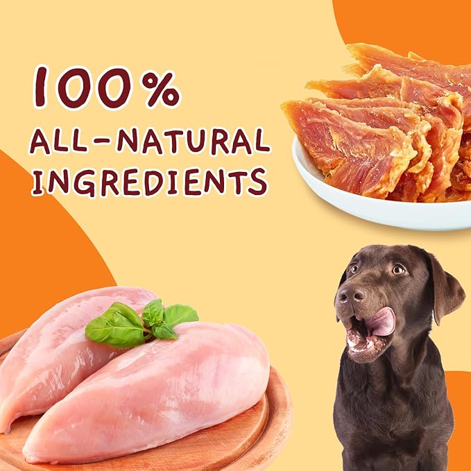 Jungle Calling Chicken Breast Jerky Dog Treats for Medium/Large Breeds | High Protein Chicken Jerky, Real Chicken Breast, Stomach-Friendly, Chewy for Teeth Cleaning, Ideal for Training, 10.6 Oz