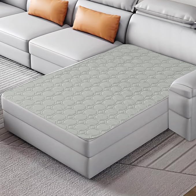 ZNSAYOTX Ultimate Cozy Blankets (40"x50") 100% Waterproof Chaise Mat Blanket for Dog Pets, Bed Couch Sofa Protector with Non-Slip Back Washable Durable, Pee Scratch Proof Easy to Clean (Light Grey)