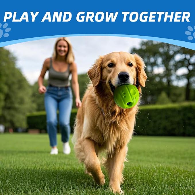 Dog Toys Ball, Interactive, L, 3.94 in (10 cm) | No Paint, Gibbering Sound, Surface Concave Lines