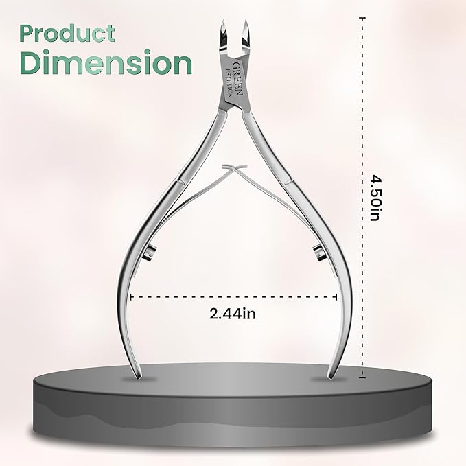 Professional Premium Cuticle Trimmer Stainless Steel Cuticle Nippers with Sharp 1/4 Jaw Blades Cuticle Clippers Double Spring Manicure Pedicure Nail Cuticle Remover Tool (Premium Silver)