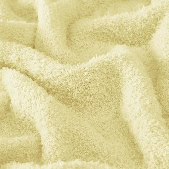 Knit Throw Blanket for Couch Yellow - Super Soft Lightweight Plush Fuzzy Fluffy Cozy Blankets and Throws for Sofa Bed, 50 x 60 inches
