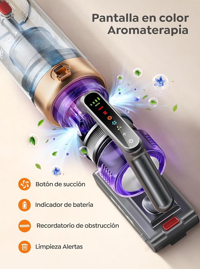 INTETURE Cordless Vacuum Cleaner, 650W 55KPA 70 Mins Vacuum Cleaners for Home, Anti-Tangle Stick Vacuum with Touch Screen, Wall Mount Charging, Upgraded Vacuum Cordless for Pet Hair/Carpet/Floors