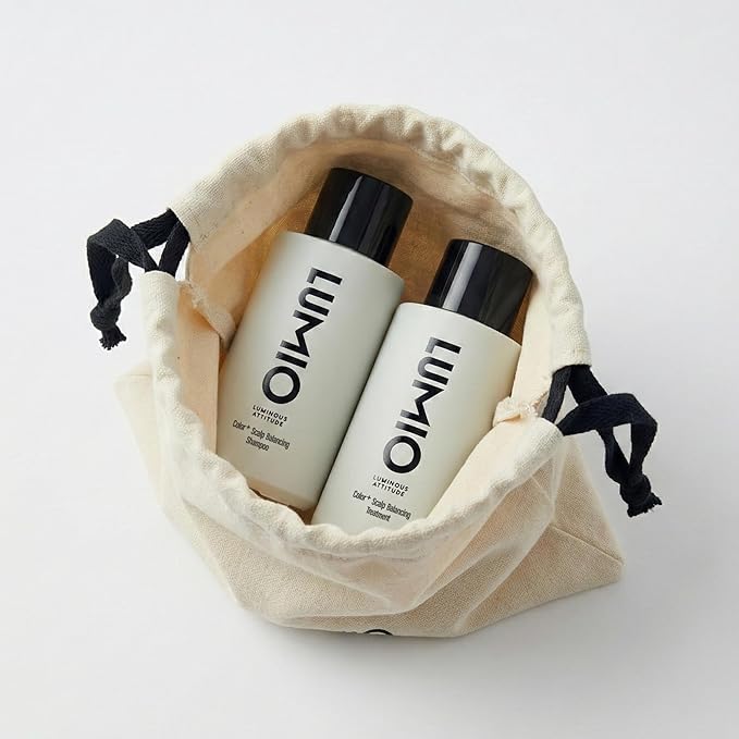 LUMIO Color+ Scalp Balancing Shampoo & Treatment Set (50 ml x 2) with Pouch | Color-Safe Scalp Care for Color-Treated & Sensitive Hair | Sulfate-Free, Low-pH, K-Beauty Salon Formula