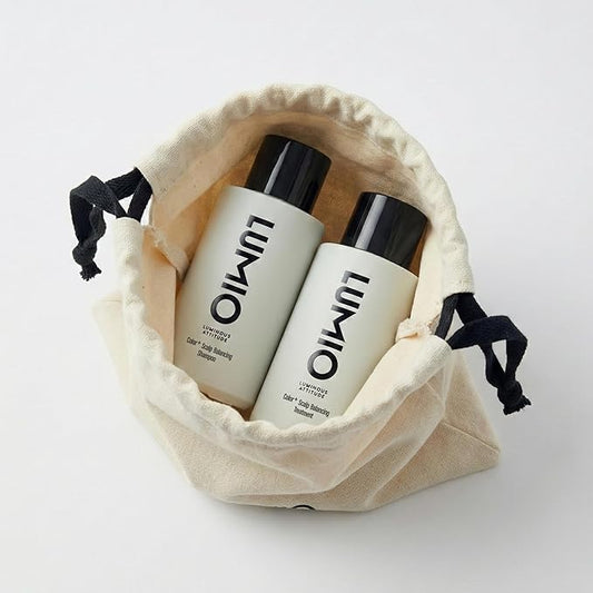 LUMIO Color+ Scalp Balancing Shampoo & Treatment Set (50 ml x 2) with Pouch | Color-Safe Scalp Care for Color-Treated & Sensitive Hair | Sulfate-Free, Low-pH, K-Beauty Salon Formula