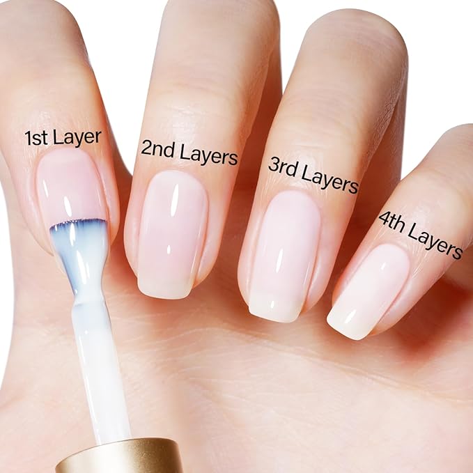 AILLSA Milky White Gel Nail Polish, Sheer Nude Translucent Jelly Soak Off UV LED Gel, Easy to Apply for Beginners, Natural Neutral Color for French Manicure, 0.51 fl oz (GB07)
