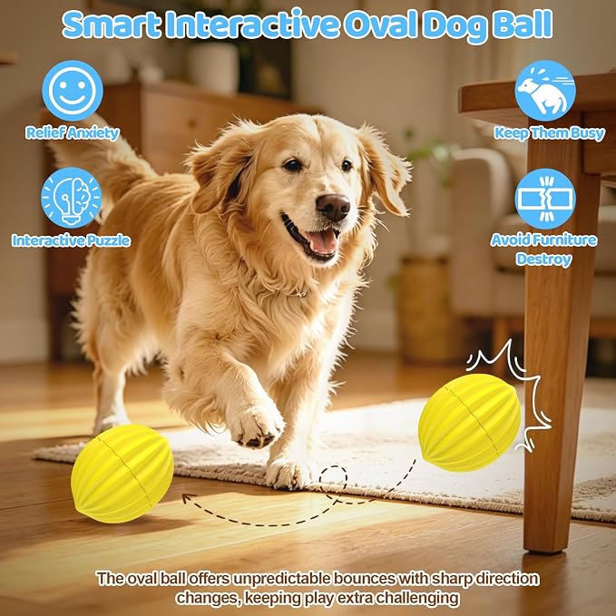Yipetor Alemon Smart Interactive Dog Ball, Keeping Medium & Large Dogs Busy