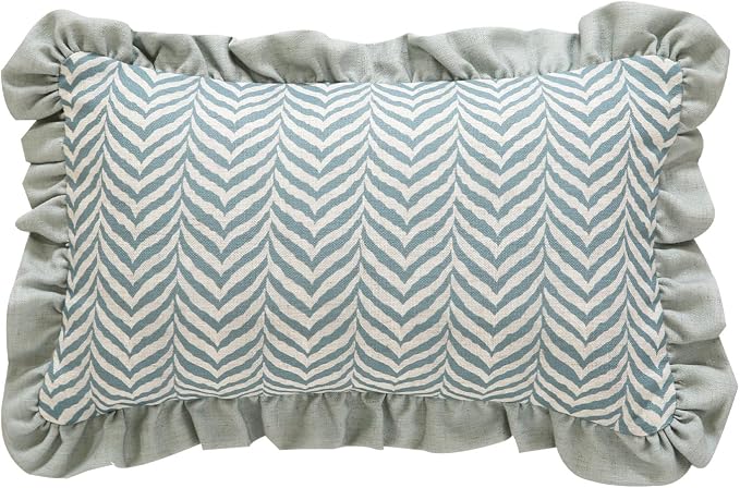 Vintage Elegant Linen Throw Pillow Cover,20"x12"-Serenity E | Designer French Rectangle Pillow Cover,Concealed Zipper Design,Floral Pattern,Sofa,Bedroom,Living Room,Lounge Chairs