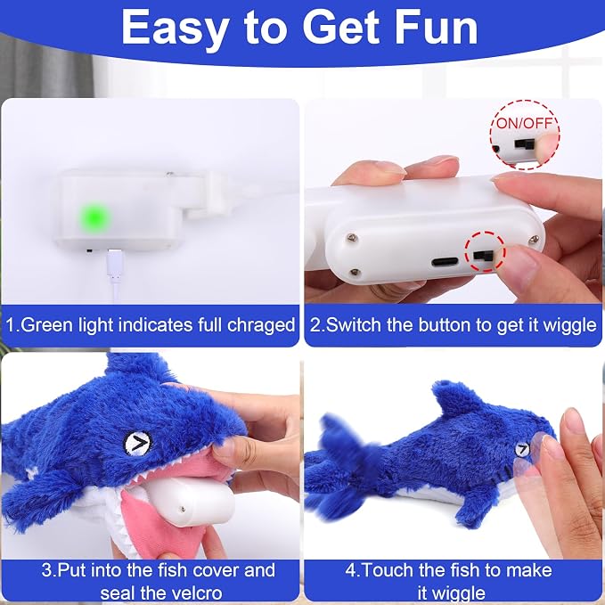 Mity rain Interactive Dog Toy Shark