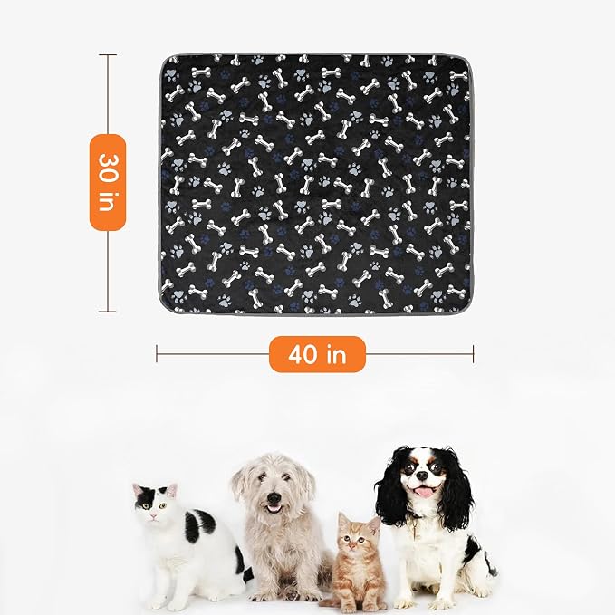 Waterproof Pet Blanket for Small Dogs and Cats 30"x40" | Washable Dog Blanket, Soft Fluffy Sofa Car Bed Protector, Reversible Sherpa Fleece Puppy Blanket, Navy Paws