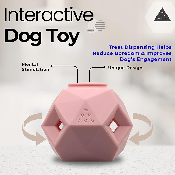 Treat Dispensing Balls for Medium Dogs and Cat Treat Dispenser Toy Interactive for Self-Play Improves Oral Hygiene, Mental Simulation, and Bordem Buster, Simple and Effective Food Toy (3.6 x 3.6 in)