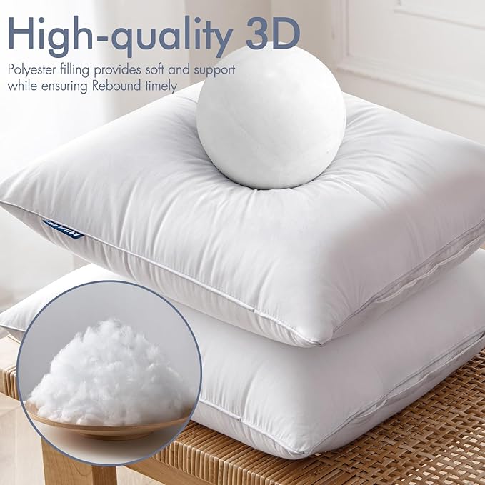 MIULEE 12x20 Pillow Inserts (Set of 4) -Decorative Throw Pillow with 100% Cotton Cover Rectangle for Sofa Couch