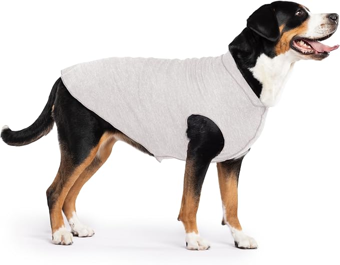 Goldpaw Dog Sun Shirt with UV Protection - Lightweight, Cooling Sun Protection Clothing for Dogs - Reduce Heat Absorption - Pet Clothes Made in the USA - Machine Washable - Size 28 - Pebble Grey