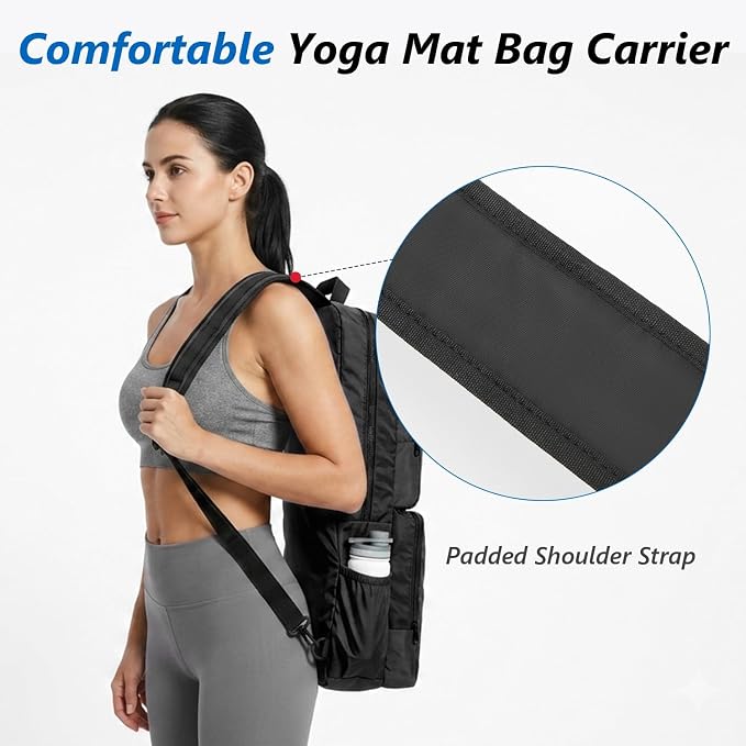 VISEMAN Yoga Mat Bag Carrier Waterproof Yoga Backpack with Multi Pockets, Lightweight Adjustable Yoga Bag for Mat, Yoga Blocks, Yoga Accessories