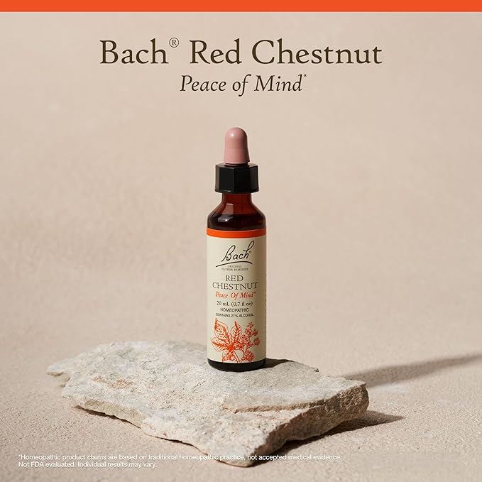 Bach Original Flower Remedies, Red Chestnut - Peace of Mind - Natural Homeopathic Flower Essence for Emotional Balance - Vegan, Gluten Free, Sugar Free - 20mL Dropper
