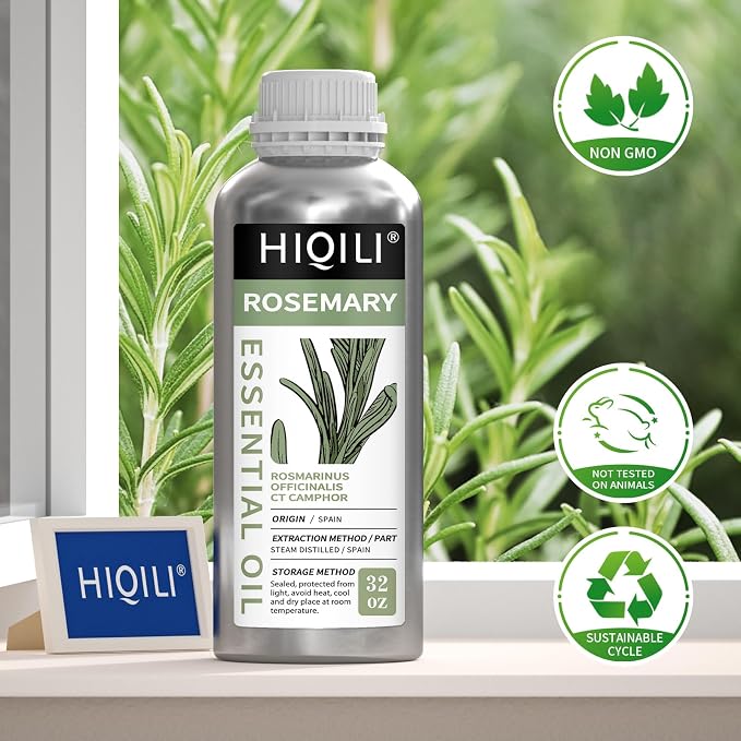 HIQILI 1000ML Rosemary Oil for Hair Growth, Add to Shampoo & Conditioner - 32 Fl Oz