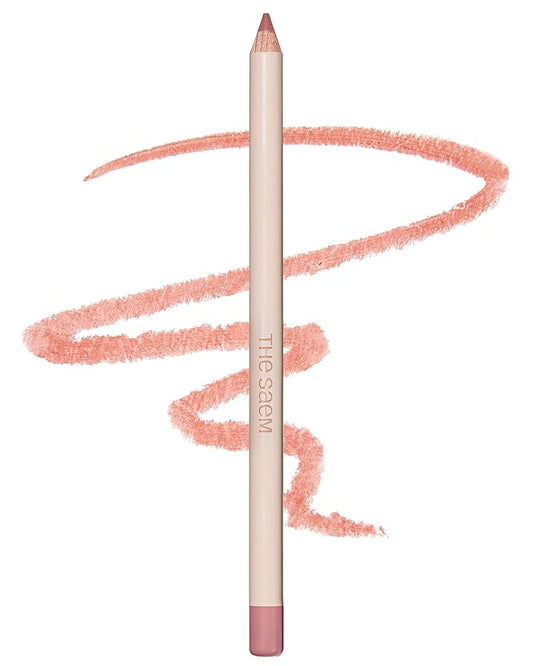THESAEM Cover Perfection Lip Pencil - Slim, Easy-Blend & Overlip Makeup, Creamy Matte Lip Liner, Long-Lasting with Built-In Sharpener (02 Rosy)