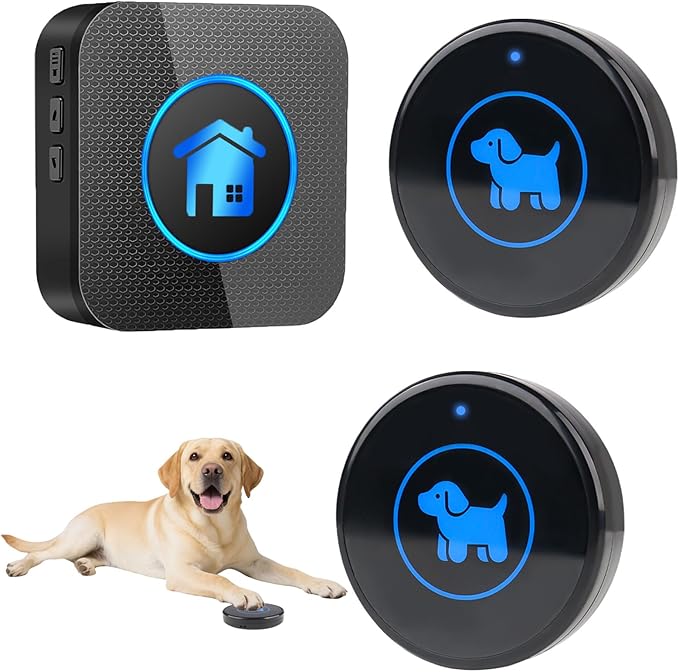 Dog Door Bell 2026 Enhanced Touch, Wireless Doggie Doorbell for Potty Training to Go Outside, IP65 Waterproof, 1000ft Range, 55 Melodies, 5 Modes & Adjustable Volume (2 Buttons)