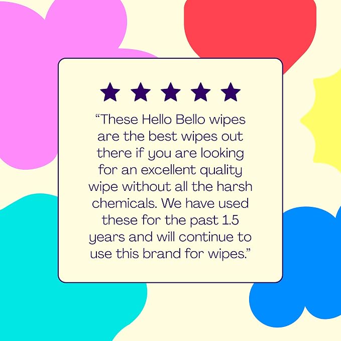 Hello Bello Premium Fragrance-Free Baby Wipes, with Chamomile & Aloe Extracts for Sensitive Skin - 9 Resealable Packs = 540 Total Wipes