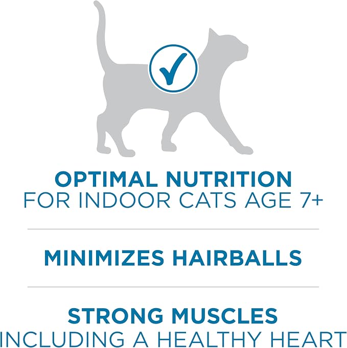 Purina ONE Indoor Advantage Senior Dry Cat Food, High Protein, 16 lb Bag | Made with real chicken and a natural fiber blend that helps minimize hairballs and supports immune health for senior cats