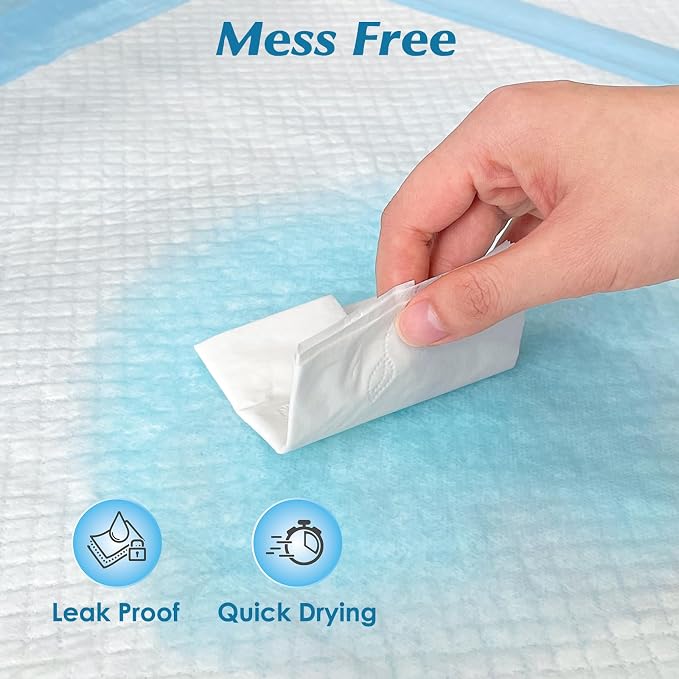 50 Count Super Absorbency Disposable Underpads, 17” x 13” | Leakproof Quick Drying Disposable Pads for Baby, Disposable Changing Pads for Baby, Disposable Diaper Changing Pads