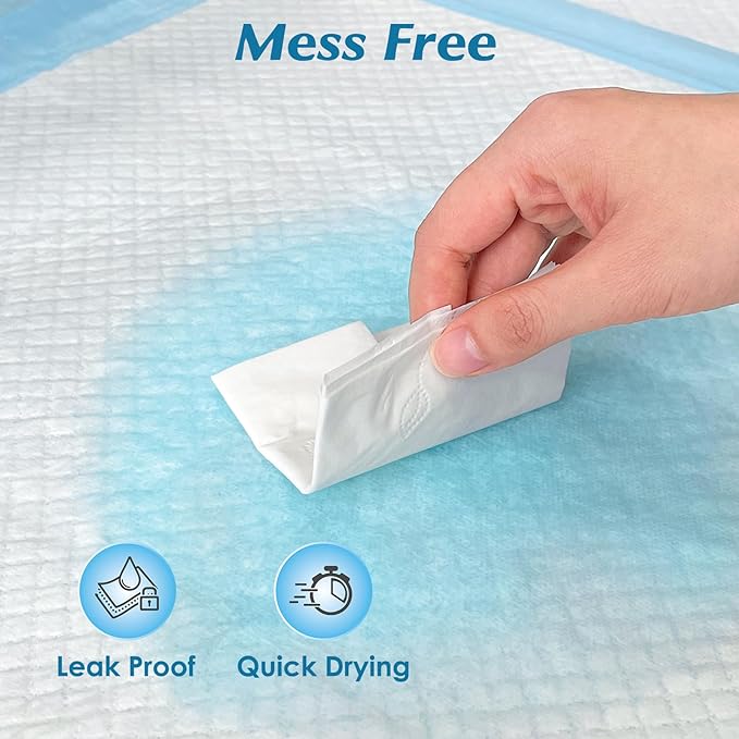100 Count 22” x 22” Super Absorbency Disposable Underpads | Leakproof Quick Drying Disposable Pads for Baby, Puppy and Adults, Cat Pee Pads for Dogs, Potty Puppy Training Pads