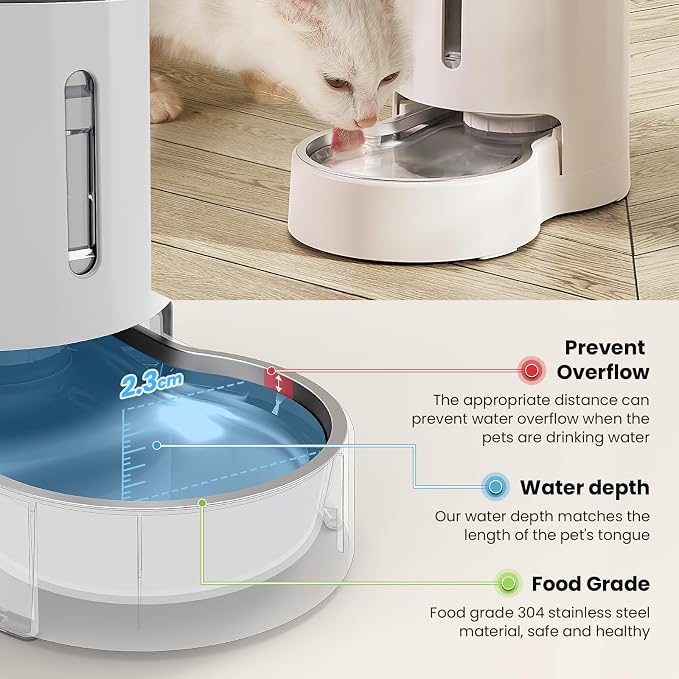 CZPET 4L Pet Water Dispenser Without Electricity Unplugged Automatic | Water Bowl Dispenser, Gravity Water Dispenser for Dogs Water Self Feeder Dog Fountain Dogs Bowl Bottles for Puppy