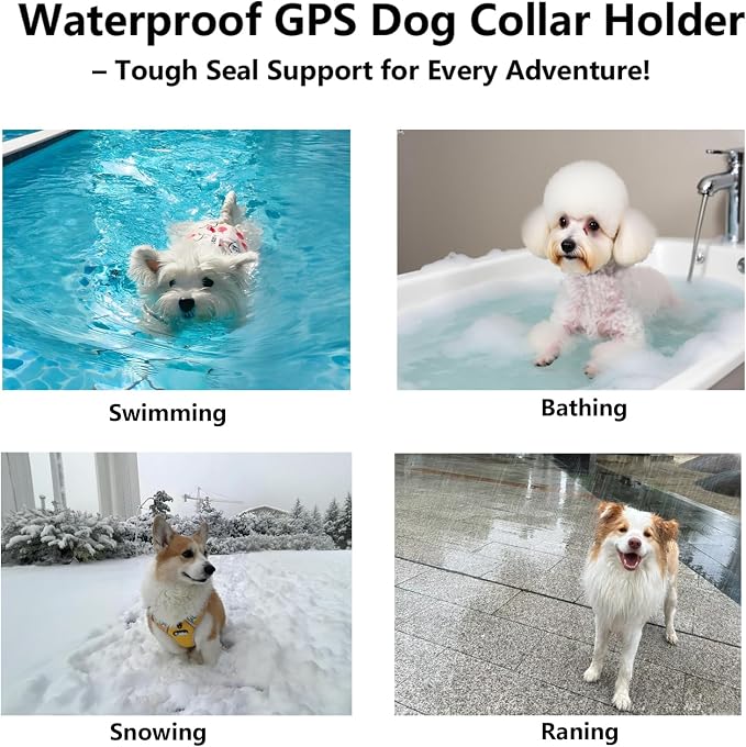 Tracking Dog Collar, Waterproof Pet Collar with a Tracker Tag for Apple Find My (iOS only) (Black, S)