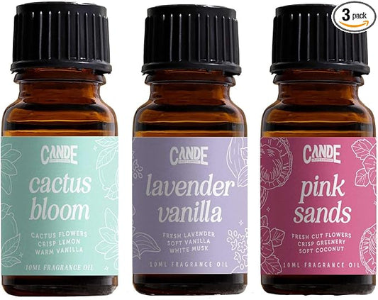 CANDECraftCo Premium Fragrance Oil Bundles – Diffuser Oils Fragrances Scented for Home, Candle Soap Making Supplies, Aromatherapy Blends for House (Floral, 3-Pack)