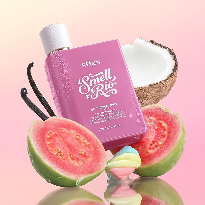 Sttes Smell Rio Perfume 04# (Tropical Juicy) – Perfume for Women – Long-Lasting Hair Guava, Orchid, Vanilla & Cotton Candy Notes – Fruity Scentual Fragrance Eau de Parfum 100ml (3.4 fl oz)