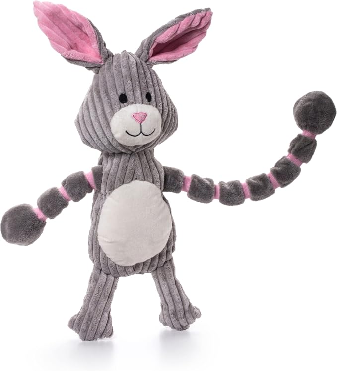 Outward Hound by Charming Pet Thunda Tugga Bunny Plush & Squeaky Dog Tug Toy