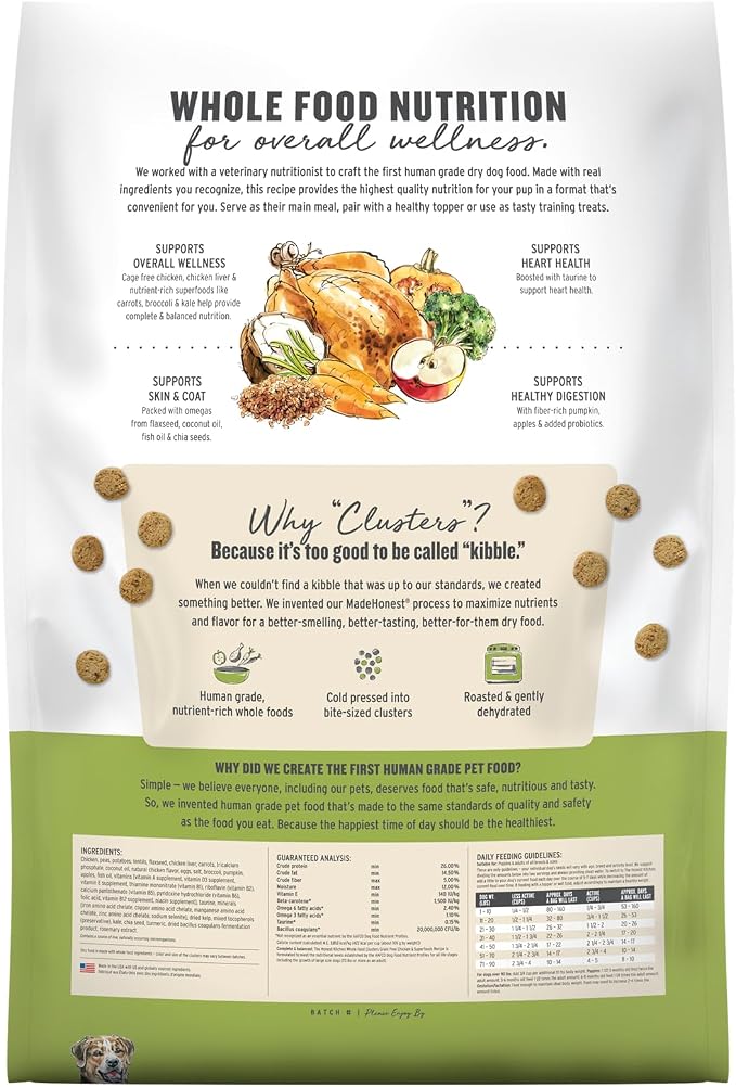 The Honest Kitchen Whole Food Clusters Grain Free Chicken Dry Dog Food, 10 Lb Bag
