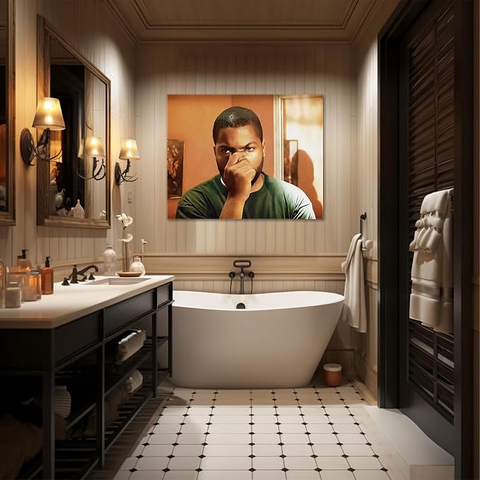 TYPTEK Funny Bathroom Canvas Wall Art, Toilet Paper Humor Poster, 8x10 Inch | Hilarious bathroom comedy decor and modern toilet artwork, gag gift for home, guest bath or office, Humor Style-09
