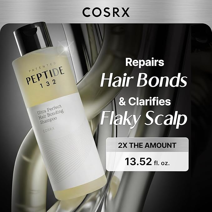 COSRX PEPTIDE 132 Hair Bonding Shampoo - Daily Scalp Treatment for Dandruff, Repairs & Strengthens All Dry and Damaged Hair Types - 13.52 fl oz