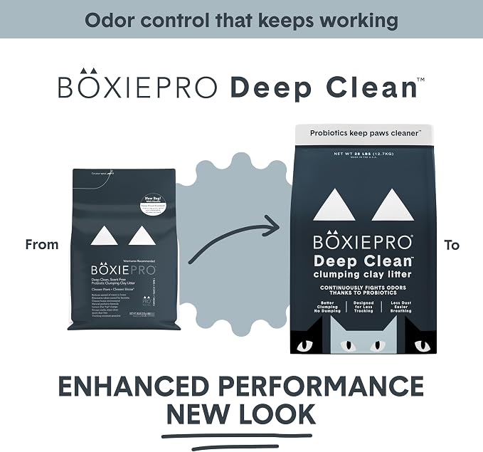Boxie Probiotic Cat Litter, 40 Day Control, Clumping Clay Kitty Litter, Odor Eliminating Probiotics, Dust-Free, No Fragrances No Fillers, 28 lb