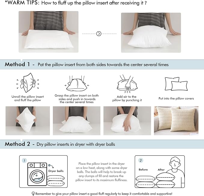 MIULEE 17x17 Inch Throw Pillow Insert for Couch Sofa Bed | Premium Virgin Filling, Soft Brushed Fabric, Decorative Pillow, Lumbar Back and Neck Support