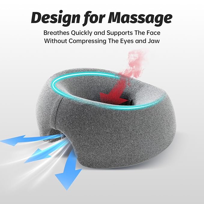 xiaomubiao Face Down Pillows for Massage Table, Massage Headrest for Bed, Face Pillow for Stomach Sleeping, BBL Pillow After Surgery Post Eye Surgery & Vitrectomy Recovery, Removable Cover Grey