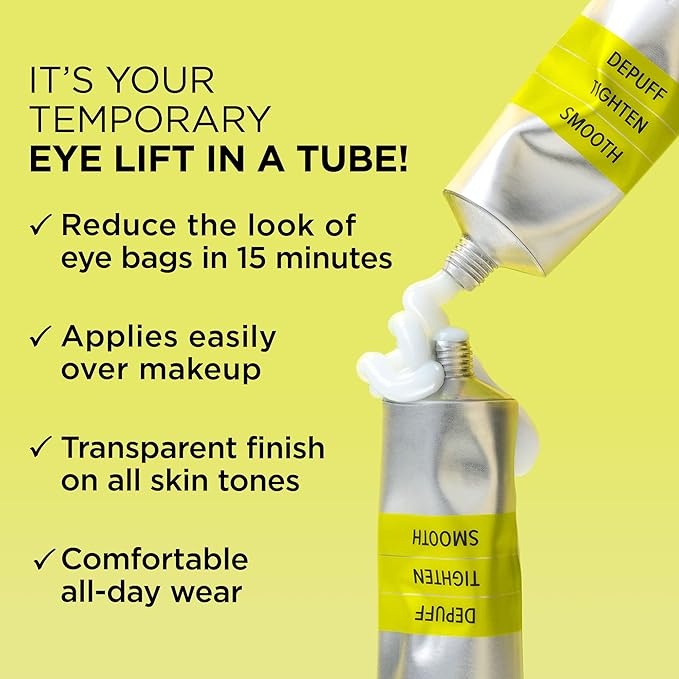 IT Cosmetics Bye Bye Under Eye Bags Daytime Treatment - Temporary Eye Bag Reducer & Undereye Corrector, Smooths & Reduces Look of Wrinkles & Fine Lines, Transparent Finish - 0.5 oz