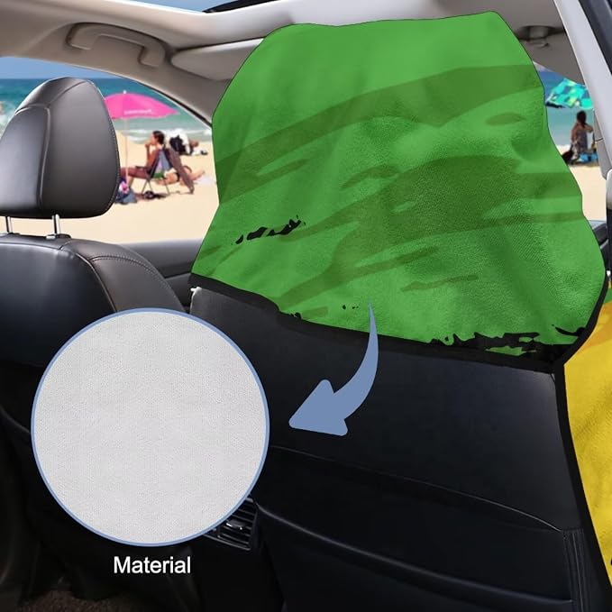 INSTANTARTS Coconut Tree Jamaican Flag Car Seat Cover Protector Sweat Towel Multi-Functional Car Towel