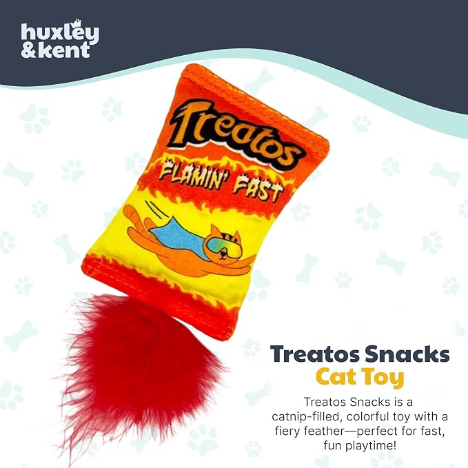 Huxley & Kent Plush Crinkle Catnip Cat Toy, Treatos Snacks