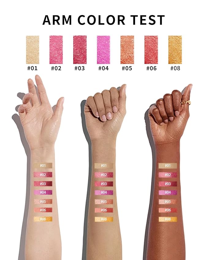 Glitter Metallic Shimmer Light Gold Lipstick Long Lasting,Diamond High Pigmented Nude Red Metallic Matte Liquid Lipstick Non-Stick Lip Gloss,Transfer Proof Lip Color Lip Stick Makeup for Women-01