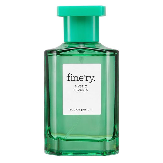 Fine'ry Green Fresh Fig Perfume for Women - Mystic Fig'ures - Long-Lasting with Mediterranean Fig, Ocean Air, Salted Sage, Iris - Woody, Full Size Hair & Body Cologne Parfum Fragrance, Vegan (60mL)