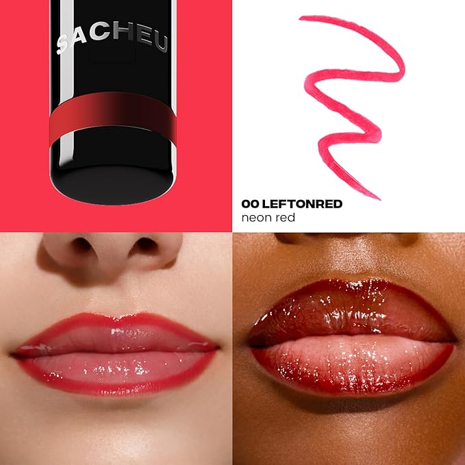 Sacheu Lip Liner STAY-N Peel Off Lip Stain — Long Lasting Matte Lip Tattoo Transfer Proof Lipstain Infused with Hyaluronic Acid & Vitamin E for All Skin Types — Vegan & Cruelty-Free, leftonRED