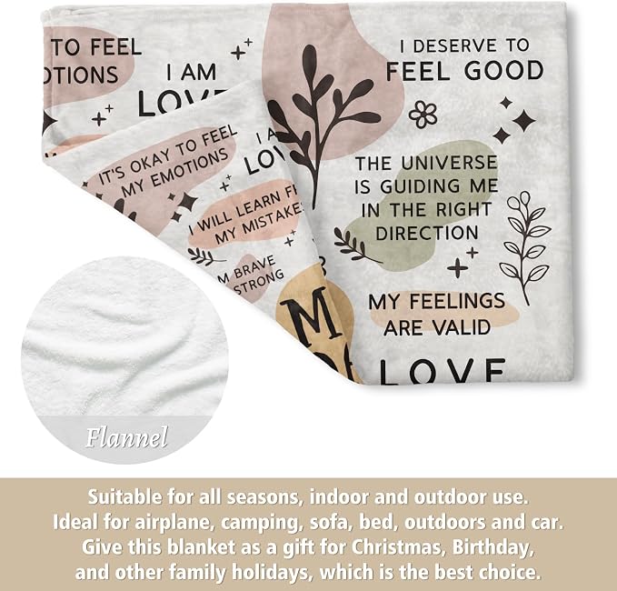 BaubleDazz New Mom Gifts Blanket, Mom Daily Affirmations(50" x 60") | Postpartum Pregnancy Gifts for First Time Moms, Mommy to Be, Mama, New Mom Essentials, Birthday Gifts for Mom
