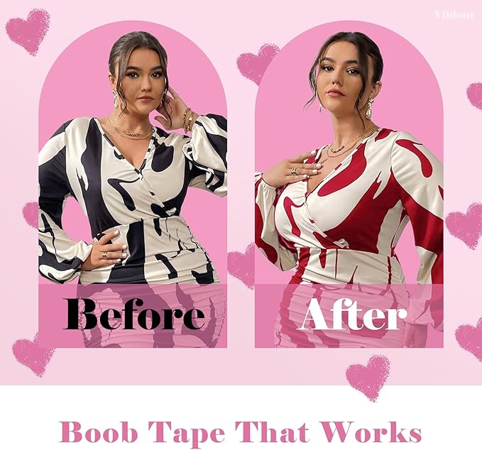 Boob Tape Kit - Boobtape for Breast Lift with Petals and Covers, Breathable Sticky Adhesive Bra Tape, Push Up Boobytape for Large Breasts A-G Cup Beige