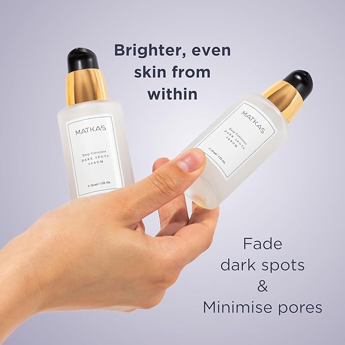 MATKAS Korean Dark Spot Corrector Serum for Face - 1 Fl. oz. Niacinamide Brightening Serum for Oily Skin, Pore Minimizer Korean Dark Spot Remover for Face, Sensitive Acne-prone Skin, Hyperpigmentation