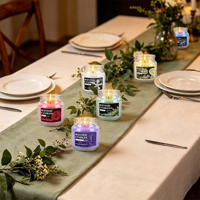 12-Pack 3.5oz Scented Candles Gift Set - Natural Soy Wax, Cotton Wick Aromatherapy Candles, Six Different Fragrances for Home Decor & Perfect Summer Gifts.